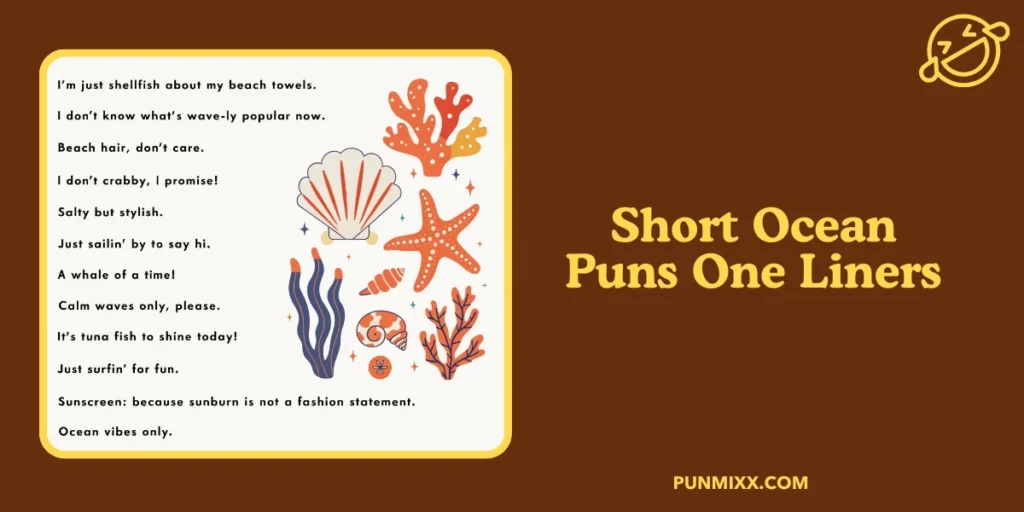 Short Ocean Puns One Liners