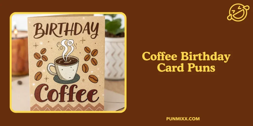 Coffee Birthday Card Puns