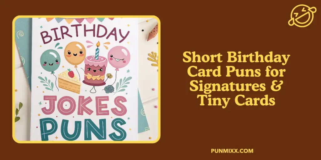 Short Birthday Card Puns for Signatures & Tiny Cards