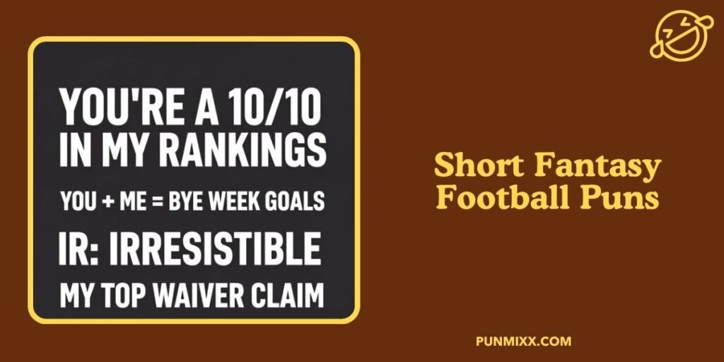 Short Fantasy Football Puns