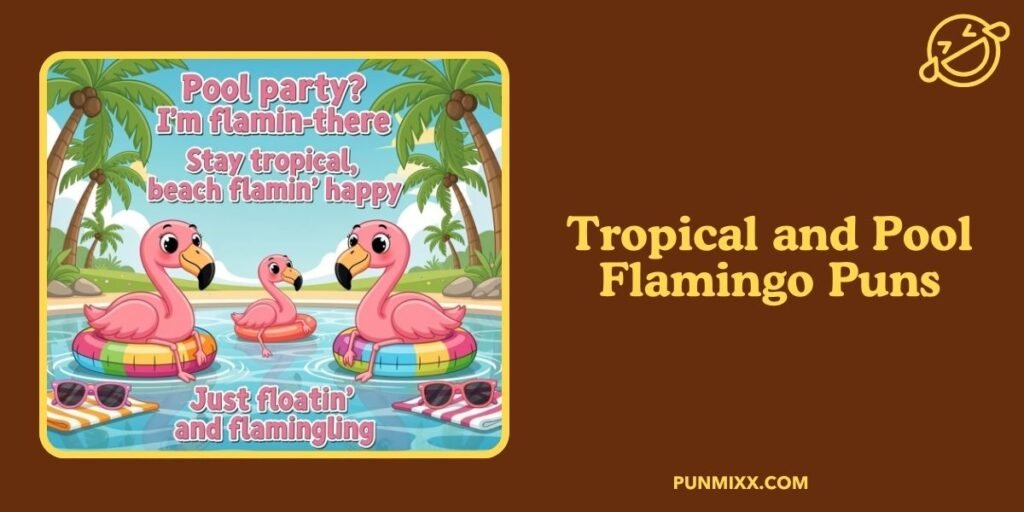 Tropical and Pool Flamingo Puns